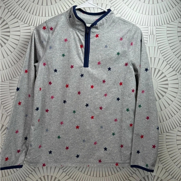 Osh Kosy B’Gosh Girls Fleece Ling Sleeve Quarter Zip Top Grey with Stars Size 14 - Picture 1 of 6